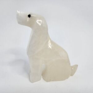 Carved Hound Dog From Stone - Marble - Onyx‎ - Alabaster